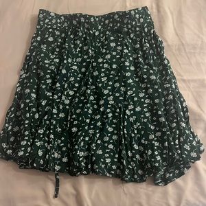 Princess Polly floral skirt green and white